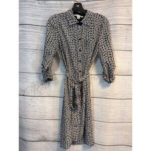 Diane Von Furstenberg 100% Silk Floral Print Button-Up Dress Size 4